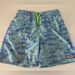 Vineyard Vines Boys Chappy Swim Shorts Fish Print - XL (18)